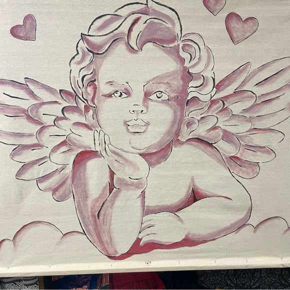 Valentines Day hand painted on canvas 57x41. Used for a flower shop decor - Picture 2 of 2